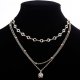 Women cubic zirconia necklace layered hierarchical scroll Necklace Fashion Necklace Jewelry