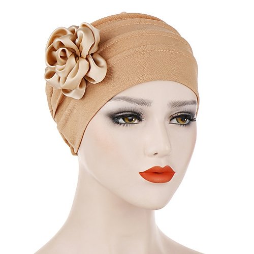 Women basic polyester soft hat, flower