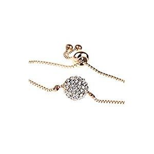 Simple small chain charm elegant minimalist stone-plated stainless steel adjustable bracelet