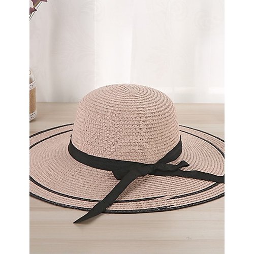 Female straw hat, solid color