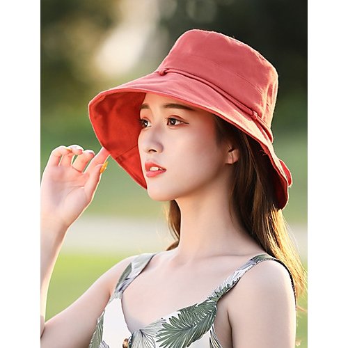 Women active basic cute cotton floppy cap color