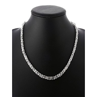 Men single-stranded chain collar necklace, necklace, silver simple silver necklace jewelry daily