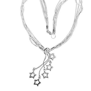 Women Necklace Silver Stars romantic fashion jewelry necklace