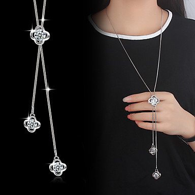 Lariat necklace pendants, necklaces, long necklaces, cubic zirconia, silver, fashion jewelry silver necklace birthday