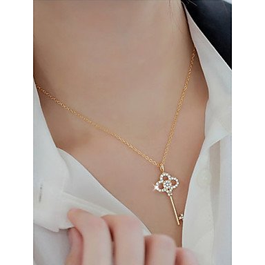 Women Long crystal pendant necklace, simple, stylish alloy necklace jewelry