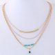 Female layered necklaces, eye of resin, steel necklaces fashion jewelry daily