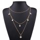 Women cubic zirconia necklace long necklace wrapped layered necklace simple necklace jewelry