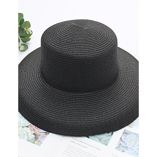 Female basic straw hat, solid color