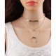 Stratified multi-layer necklace crescent moon necklace drop