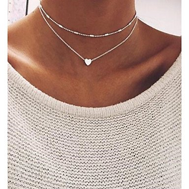 Women hierarchical fashion charm necklace bead necklace heart necklace heart retro fashion jewelry