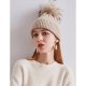 Women Vintage Holiday Knitwear Soft Hat Ski Cap, Solid Color