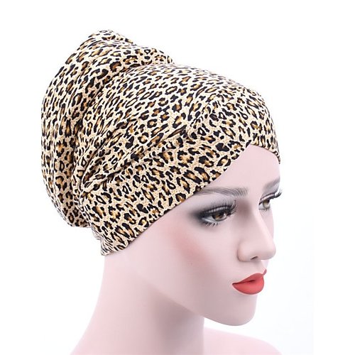 Female active cotton soft hat, floral leopard fold