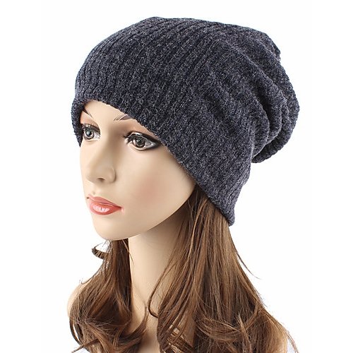 Neutral headdress knit cotton blend, casual soft cap color solid color