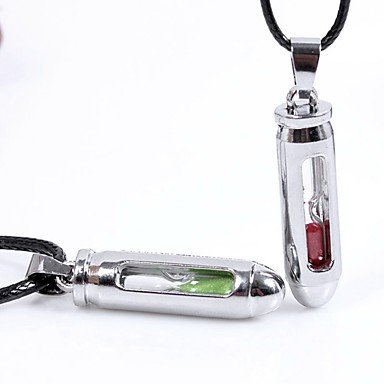 Couples hourglass pendant necklace stainless steel jewelry fashion silver necklace