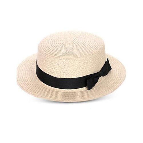 Neutral retro casual straw bucket hat straw hat, solid color