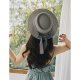 Women basic cute straw hat sun hat, color block