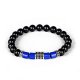 Matt agate beads bracelet crown pavement 8 mm black beads of lapis lazuli