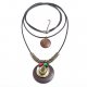 Women long layered necklaces wooden retro fashion jewelry necklace