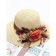 Women basic cute straw lace straw hat, floral