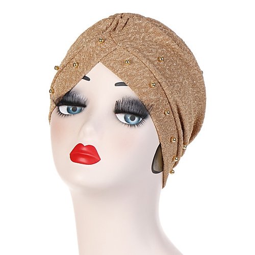 Women Retro Party Holiday Cotton Polyester Soft Hat, Solid Color Rivets