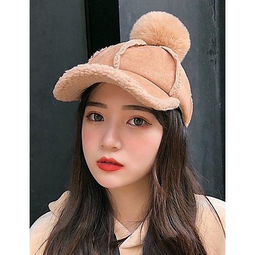 Women Active Basic Polyester Beret Ski Cap Baseball Cap, Solid Color