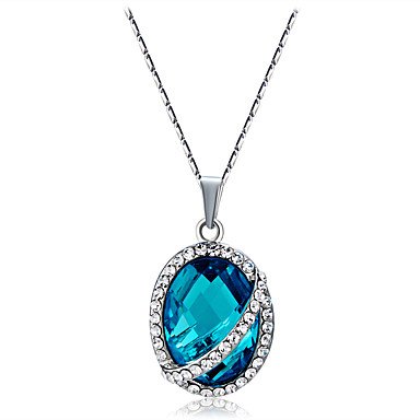 Woman crystal pendant necklace, alloy coating, Fangzuan romantic, stylish, elegant and lovely necklace jewelry daily, official