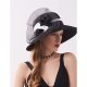 Women basic cute acrylic polyester straw bucket cap sun hat solid color flower