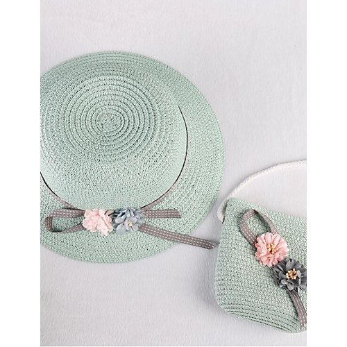 Female cute straw hat, solid color