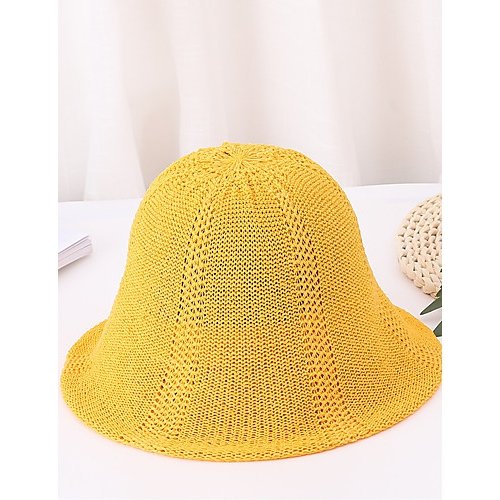 Women active basic cute polyester straw hat sun hat, solid color