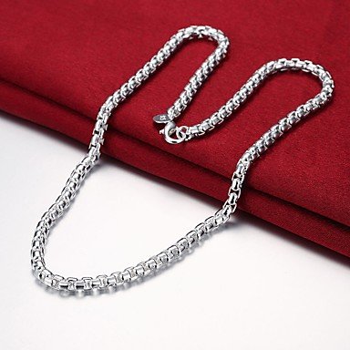 Men single-chain necklace, silver simple silver necklace jewelry daily