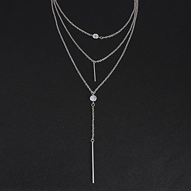 Women tiered pendant necklace, long necklace, women creative, elegant, Renaissance steel, silver necklace jewelry, including wed