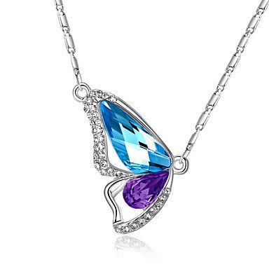 Woman cut diamond necklace pendant necklace butterfly wings Animals