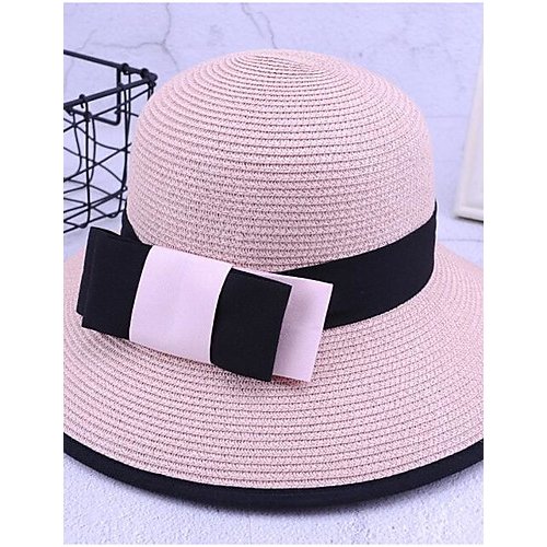 Female basic straw hat, solid color