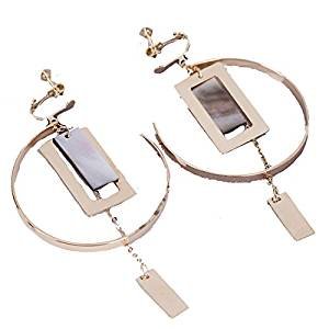 Elegant rectangular shell earrings