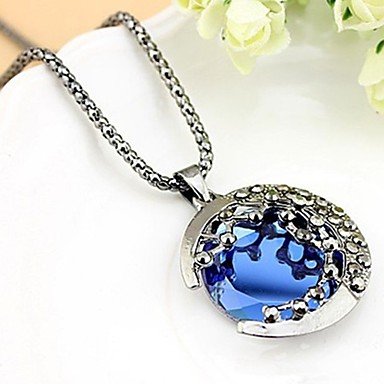 Women synthetic gemstone pendant necklace, zircon, fashion jewelry necklace, stage