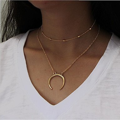 Multi-layered necklace female fashion moon silver fashion necklace