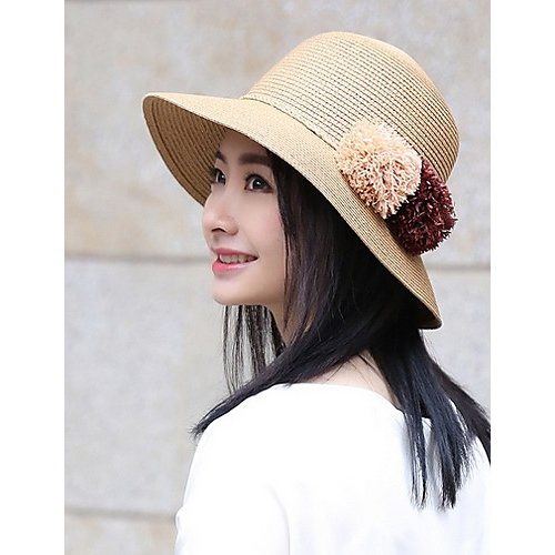 Female party polyester sun hat, solid color