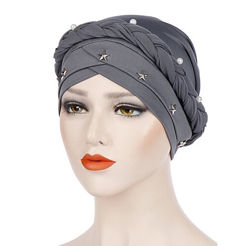 Women basic polyester bonnet, solid color