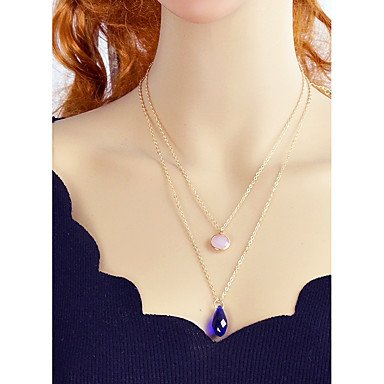 Layered synthetic tourmaline necklace jewelry drop necklace