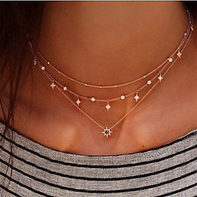 Women layered collar necklace jewelry