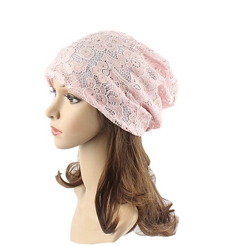 Female headdress knitwear cotton lace, casual soft hat lace