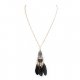 Synthetic crude chain necklace feather necklace