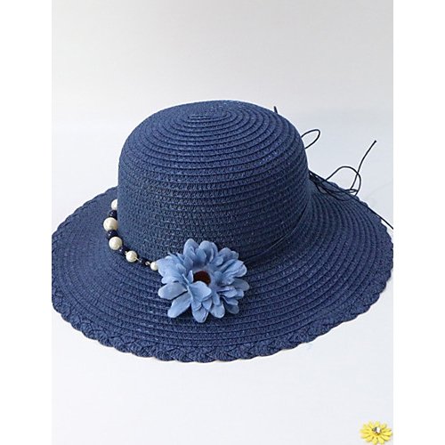 Female work active basic straw hat straw hat sun hat floral print