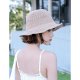 Women basic cute cotton hooded straw hat sun hat, color block