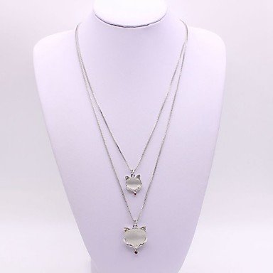 Stratified stratified stone necklace female egg, classic, fashion jewelry silver necklace daily