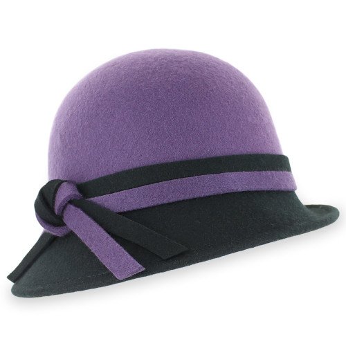 Two Tone Wool Felt Cloche Hat