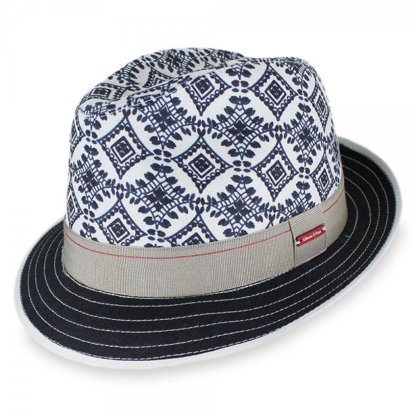 Italian Patterned Linen Fedora