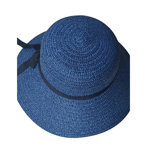 Female basic straw hat sun hat, solid color