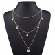 Women of cubic zirconia classic layered necklace, long necklace, a simple steel jewelry necklace 40 + 5 cm everyday