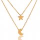 Layered necklace women necklace wrapped necklace jewelry necklace Sun Moon Star